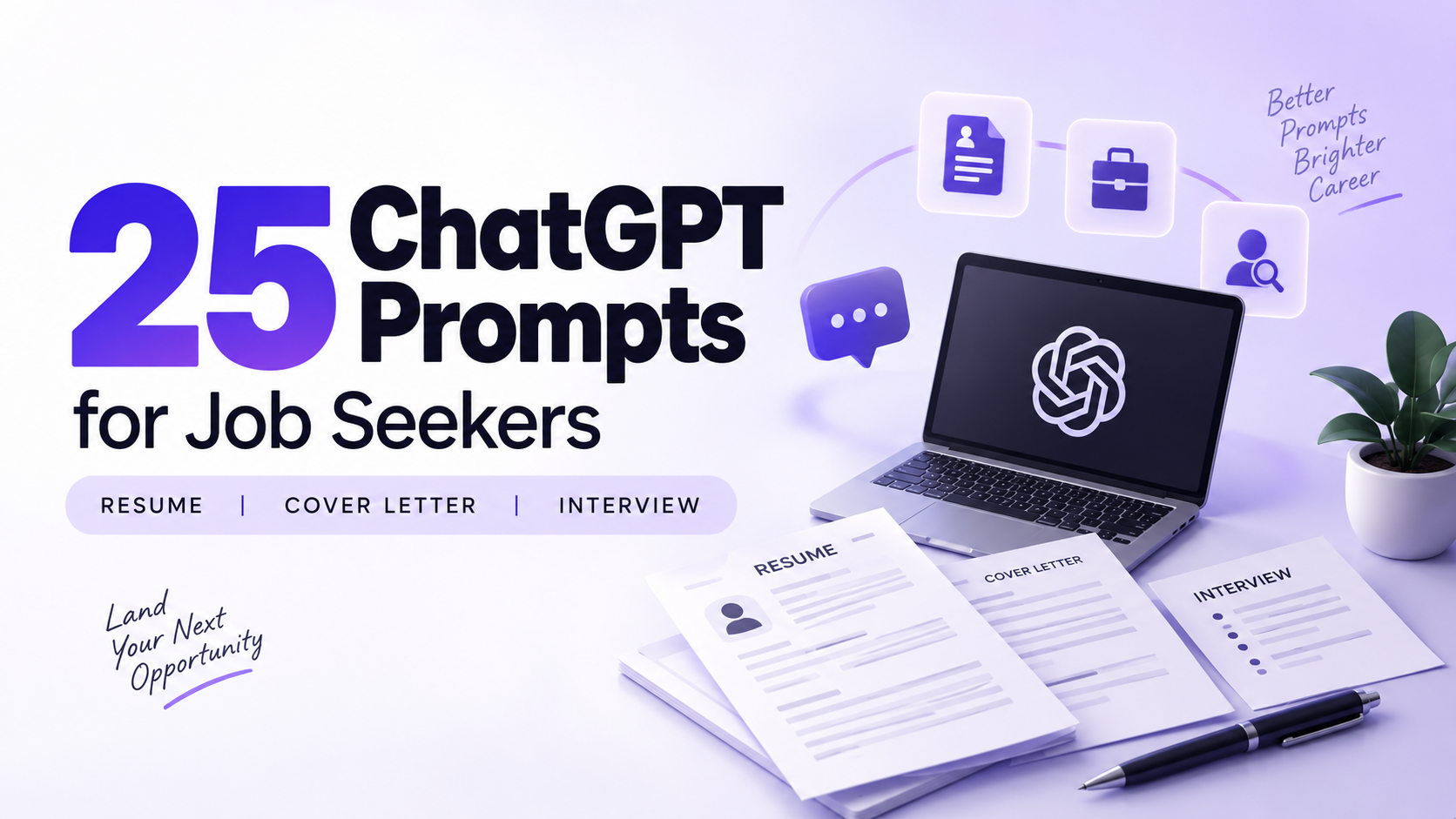 25 ChatGPT Prompts for Job Seekers (Resume, Cover Letter, Interview)
